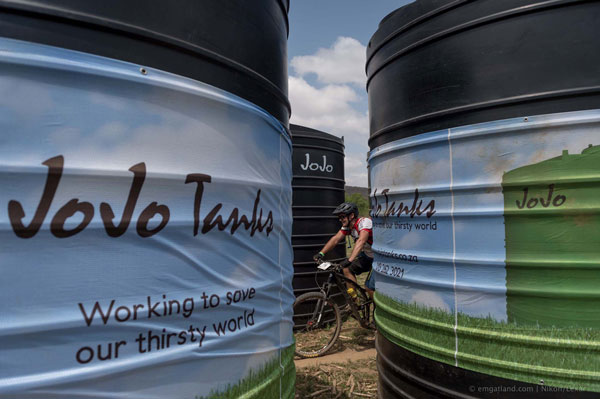 One of South Africa’s premier mountain bike races, the Grindrod Bank Berg and Bush, will bring relief to desperate KwaZulu-Natal farmers this year with a welcome donation of water tanks. Photo: Em Gatland