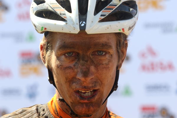 Samuele Porro of Trek-Selle San Marco A after finishing in third place with his partner Damiano Ferraro of Trek-Selle San Marco A during stage 2 of the 2016 Absa Cape Epic Mountain Bike stage race from Saronsberg Wine Estate in Tulbagh, South Africa on the 15th March 2016 Photo by Shaun Roy/Cape Epic/SPORTZPICS PLEASE ENSURE THE APPROPRIATE CREDIT IS GIVEN TO THE PHOTOGRAPHER AND SPORTZPICS ALONG WITH THE ABSA CAPE EPIC {ace2016}