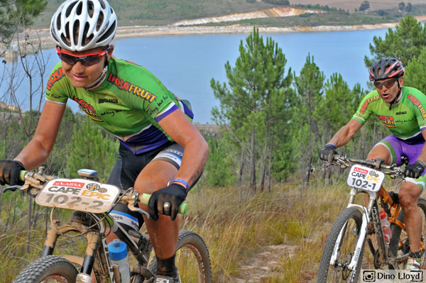 Anriette Schoeman and Joel Stransky at the 2015 Absa Cape Epic, eight times national road cycling champion Anriette Schoeman has withdrawn from this year’s Absa Cape Epic and was set to ride alongside rugby legend Joel Stransky in the Mixed Category. Photo: Dino Lloyd