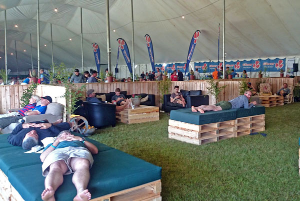 The chill zone is always a popular feature of the KAP sani2c with riders enjoying the endless hospitality of the race. Photo: Dave Macleod/Gameplan Media