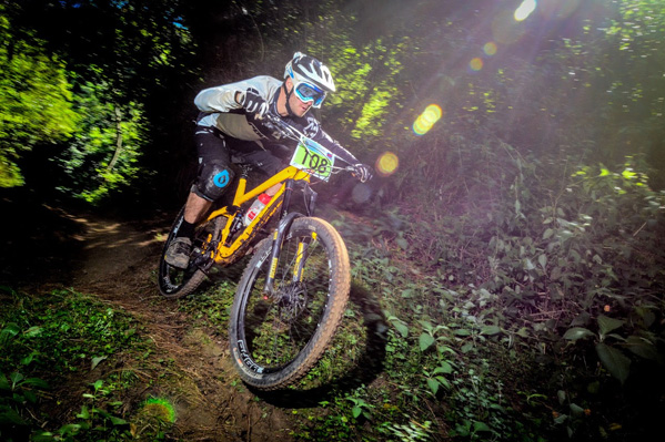 Ex-local resident and competitive downhiller, Hayden Brown, enjoyed being back in his hometown where his downhill roots emerged and finished third overall during the Enduro at the 2016 Pietermaritzburg MTB Festival at Cascades MTB Park on Monday 2 May.  Photo: Darren Goddard