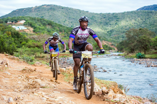 Despite their best efforts the RMB Change a Life 1 outfir of Ndomiso Dontso and Sipho Kupiso had to settle for third place on stage one of the 2016 BSi Steel dusi2c from Camps Drift in Pietermaritzburg to Mfula Store on Saturday. Photo: Anthony Grote/Gameplan Media