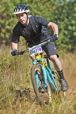 Tiaan Odendaal clinched his third consecutive crown at the STIHL Karkloof Enduro on the opening day of the 2016 Sappi Karkloof Classic Trail Festival at Karkloof Country Club. Photo: Anthony Grote/Gameplan Media