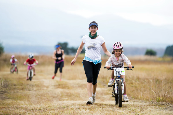 Broad smiles aplenty were seen on the faces of 10km aQuellé Kids Ride participants and their parents alike as they enjoyed their share of 2016 Sappi Karkloof Classic Trail Festival action. Photo: Anthony Grote/Gameplan Media