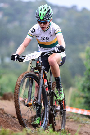 Although Novus OMX Pro MTB Team's Cherie Redecker is the current Elite Women's Log Leader, the overall title will only be decided at the fifth and final round.  Photo: Darren Goddard