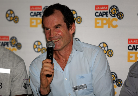 Martin Dreyer tells guests about his Change a Life Academy and its plans for the Absa Cape Epic in 2017. Photo: Mark Sampson