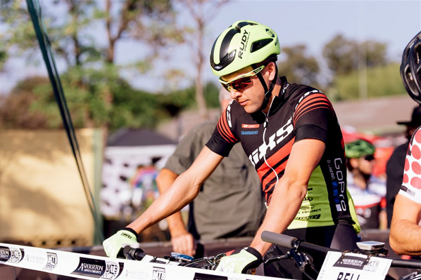 Konny Looser on the start line, mentally preparing himself for the tough Rooiberg course ahead.  Photo: www.zcmc.co.za