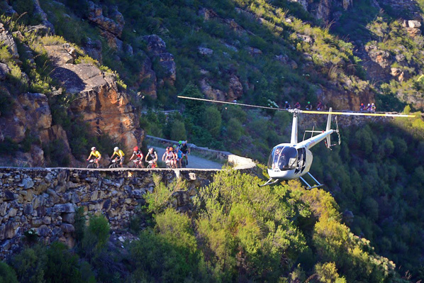 Competitors climbed over the Outeniqua Mountains via the iconic Montagu Pass during Stage 4 of the Cape Pioneer Trek international mountain bike stage race in South Africa on Thursday. Photo: www.zcmc.co.za