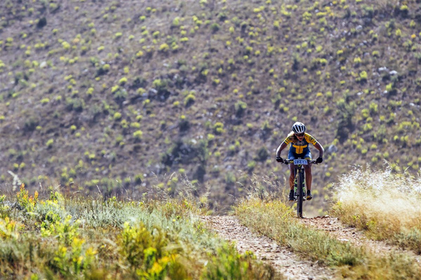 Jennie Stenerhag on her way to third place at the Fairview Attakwas Extreme MTB Challenge that took place in South Africa on Saturday. Photo: Ewald Sadie