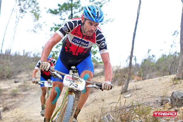 Absa African Jersey leader Waylon Woolcock of USN Purefit during stage 4 of the 2016 Absa Cape Epic Mountain Bike stage race from the Cape Peninsula University of Technology in Wellington, South Africa on the 17th March 2016. Photo: Dominic Barnardt/Cape Epic/SPORTZPICS