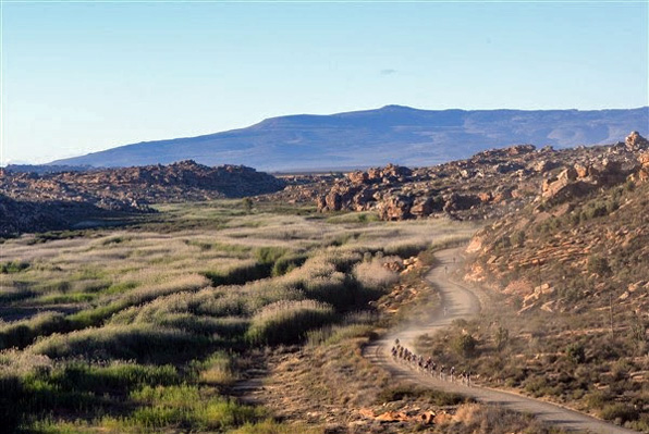 The unforgiving landscape and hot, dry conditions of the Kouebokkeveld region of the Western Cape province increase the difficulty level of the the Momentum Health Tankwa Trek, presented by Biogen, South Africa’s most prestigious three-day mountain bike stage race, which takes place from 11-13 February. Photo: www.zcmc.co.za